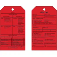 BRADY Tag: 4 in Wd, 7 in Ht, Black/Red, Paper, Rectangle, 0.01 in Thick, 100 Tags, English, 100 PK (MPN 81992)