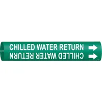 Pipe Marker: Chilled Water Return, Green, White, Fits 4 to 6 in Pipe O.D., 1 Pipe Markers (MPN 4023-D)