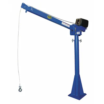 VESTIL Davit Crane: Steel, Electric, 2,000 lb Max. Load Capacity, 4.3 ft to 7.3 ft - Steel Davit Crane Kits with Bases