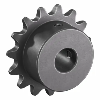 TSUBAKI Single Strand Sprocket: 35, For 3/8 in Chain Pitch, 1/2 in Bore Dia, 15 Teeth - Size 35 Fixed-Bore Roller Chain Sprockets