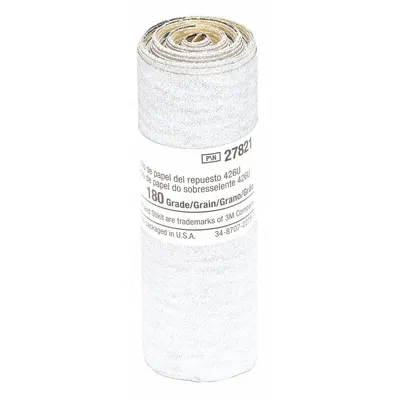 3M Sandpaper Roll: 3 1/4 in W x 7 ft L, Silicon Carbide, 180 Grit, A Wt Paper - Adhesive-Backed Sanding & Finishing Rolls for All Surfaces