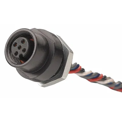 BRAD HARRISON Internal Thread Receptacle: 120070, 1/4"-18 Mounting Thread Size, 1 ft Wire Lg - Actuator & Sensor Receptacles