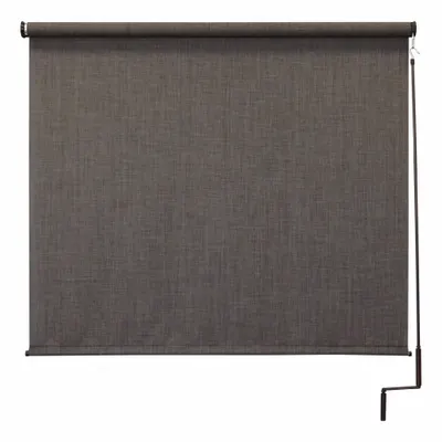 KEYSTONE FABRICS Sun Shade: Black/Gray/White, Pole and Crank, 92% UV Protection - Regal Series