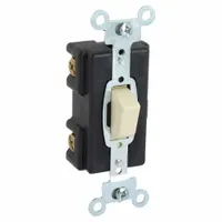 HUBBELL Wall Switch: Push Button Switch, Single Pole, Maintained, Ivory, 120/277V AC, 20 A (MPN HBL1281I)
