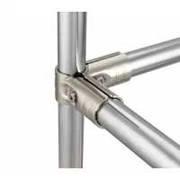 FLEXPIPE Corner Joint Set: Corner Joint Set, Corner, Silver, Hot Rolled Steel, 2 5/8 in Lg, Hardware (MPN HJ-2NP-HW)