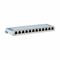 Patch Panel: 12 Ports, Flat, 110 IDC/Krone IDC, Front Numbered, Shielded, Rear Access, Equipped (MPN N250-SH12-DIN6A)