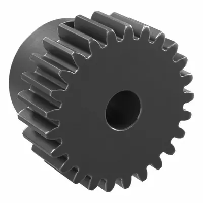 KHK GEARS Spur Gear: Module m 0.8, 25 Teeth, 5 mm Bore Dia, Black Oxide Coated Carbon Steel - Metric Spur Gears with Standard Hub