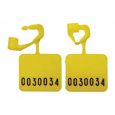 ELC SECURITY PRODUCTS Padlock Seals: Yellow, Plastic, 8 lb Breaking Strength, 5 mm Lock Wd - Plastic Hasp Padlock Seals