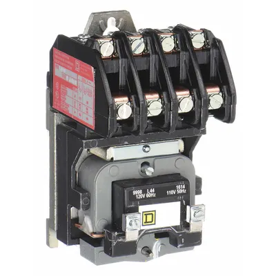 SQUARE D Lighting Magnetic Contactor: 4 Poles, 120V AC - Electrically Held Lighting Contactors
