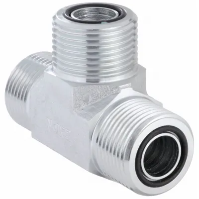 AEROQUIP Hydraulic Hose Adapter: 5/8 in x 5/8 in x 5/8 in Fitting Size, Male x Male x Male - ORS-to-ORS Steel Hydraulic Hose Adapters