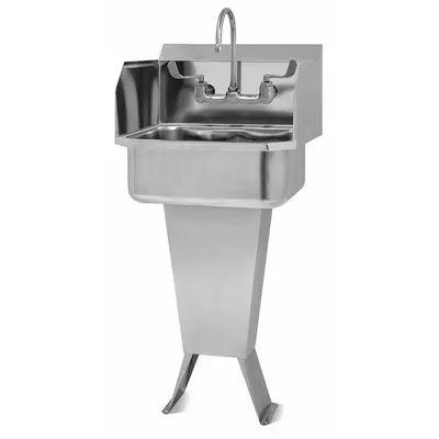 SANI-LAV Hand Sink: 41 1/2 in Overall Ht, 17 in Bowl Lg, 7 in Bowl Dp, 2 gpm Flow Rate - One-Station Freestanding Hand Sinks with Faucets