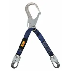 This 24-inch positioning and restraint lanyard from CONDOR features an aluminum snap hook and a 310 lb capacity. The non-adjustable blue lanyard is used for fall protection applications where workers need to maintain a stable position at height.