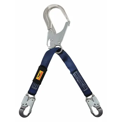 CONDOR Positioning Lanyard: Steel Rebar Hook, Aluminum Snap Hook, 24 in Lg - Positioning & Restraint Lanyards