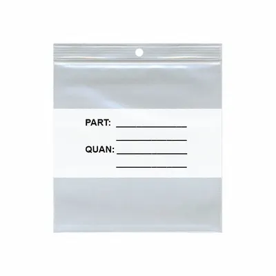 OEM Reclosable Bag: PARTS & QUANTITY - Preprinted PARTS & QUANTITY Poly Bags