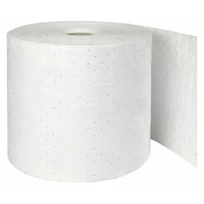 CONDOR Sorbent Roll: Polypropylene, White, 150 ft Roll Lg - Sorbent Rolls