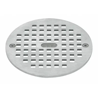 OATEY Grate: Round, 5 1/4 in Overall Dia, 1/4 in Overall Ht, Nickel, Brushed Nickel - Light-Duty Floor Drain Grates (Class A)