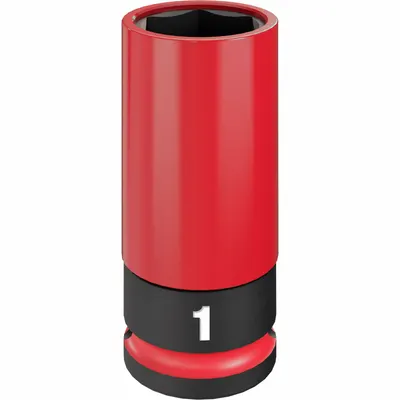 MILWAUKEE Lug Nut Wheel Socket: 1/2 in Drive Size, SAE, 1 in Socket Size, 6-Point - Non-Marring Drive Sockets