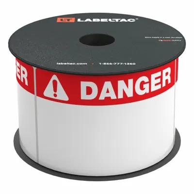 CREATIVE SAFETY SUPPLY LabelTac OSHA Header Supply: Danger, Red Danger OSHA Header Supply, 5 in x 3 in - LabelTac Danger Precut Label Rolls