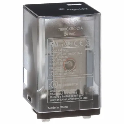 SCHNEIDER General Purpose Relay: Socket Mounted, 10 A Current Rating, 24V AC, 3PDT - Socket-Mounted Relays