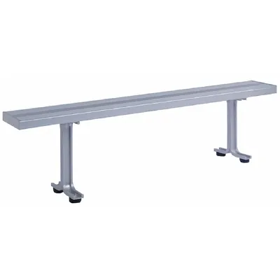 LYON Locker Room Bench: 6 ft x 9 1/2 in x 17 in, Aluminum, Gray - Corrosion-Resistant Aluminum Locker Room Benches