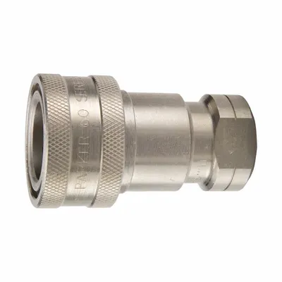 PARKER Nipple: 1/2 in Coupling Size, 303 Stainless Steel, 3 g/min Max. Flow Rate - ISO B Series Hydraulic Quick-Connect Coupling Plugs