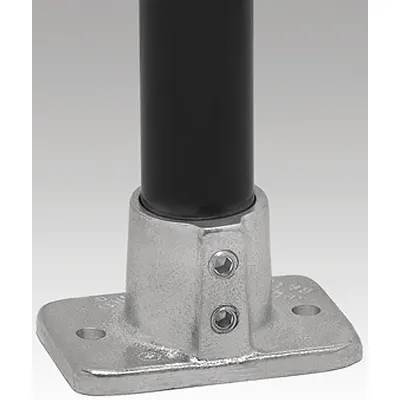 HOLLAENDER Structural Pipe Fitting: Rectangular Base Flange, Rectangle, 1 in For Pipe Size - Aluminum Mounts