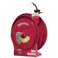 REELCRAFT Extension Cord Reel: Ratchet Lock, 50 ft Cord Lg, 12 AWG, SEOOW, Bare Wire Cord Lg, Red (MPN L 5550 124 X)