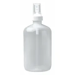 Clear pump spray bottle with mist spray pattern. 16 oz capacity. Sold in a 12-pack. No imprinting. Suitable for dispensing cleaning solutions or other liquids in maintenance, laboratory, or industrial settings.