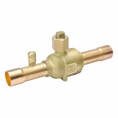 MUELLER Refrigerant Ball Valve: 553 Cv, 3 1/8 in Female Sweat, Access Port - Sweat Connection Refrigeration Ball Valves
