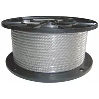 APPROVED VENDOR Wire Rope: Vinyl, Stainless Steel, 7 x 19, 740 lb Working Load Limit, Silver