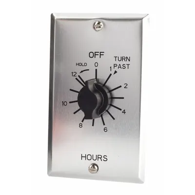 TORK Spring-Wound Timer: 12 hr Max, 1 hr Min, SPDT, 125V AC, Wall Plate Included - Spring-Wound Mechanical Timers with Wall Plates