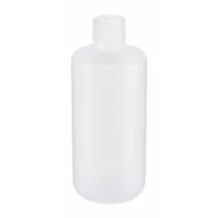 Polypropylene Narrow Mouth Round Lab Bottle, 500 mL, Natural, Closure Included, Unlined