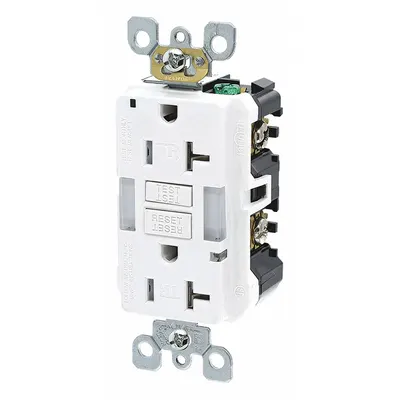 LEVITON GFI Receptacle: Decorator Duplex, 5-20, White, GFCI, 125V AC, 20 A - General Purpose Receptacles