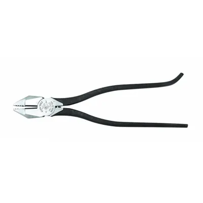 KLEIN TOOLS Iron Workers Plier: Flat, 9 1/8 in Overall Lg, 1 1/4 in Jaw Lg, 1 1/8 in Jaw Wd - Standard Ironworker's Pliers