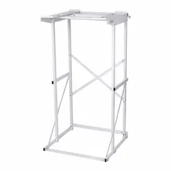 The BLACK & DECKER BWDS is a stand designed to elevate front-loading washing machines and dryers. It reduces the need for bending during loading and unloading, and provides under-machine storage space. This stand is intended for use with compatible laundry appliances.