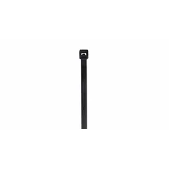 Black nylon cable ties for bundling and securing wires, cables, and hoses. Each tie is 21.7 inches long and rated for outdoor use. Sold in a pack of 50.