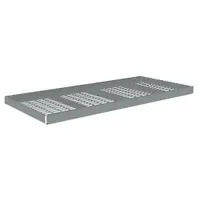 Steel wire decking shelf kit for boltless shelving systems. Includes four zinc-plated beams and a single straight shelf with 5 ga zinc-plated decking. Gray finish. Supports up to 1600 lb. Suitable for organizing heavy parts, boxes, or equipment in warehouses and industrial storage areas