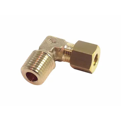 PARKER Compression Fitting Adapter: 3/4 in Pipe x 18 mm OD Fitting Size, BSPT x Compression - Standard Sleeve Brass Compression Fittings