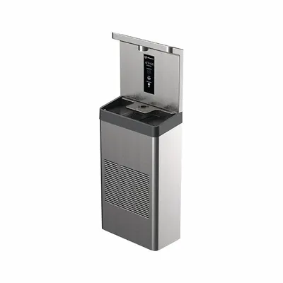 HAWS Bottle Filling Station: On-Wall, 8 gph @ 50°F, Stainless Steel, Silver - On-Wall Bottle Fillers