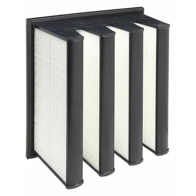 OEM V-Bank Air Filter: 24 in x 24 in x 12 in, Synthetic, Single Header, 4 Vs - MERV 15 V-Bank Air Filters