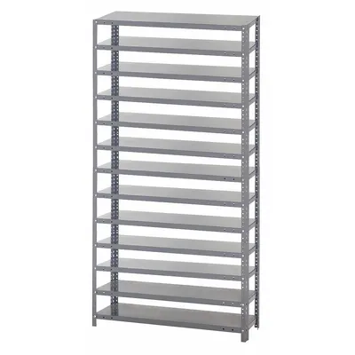 QUANTUM STORAGE SYSTEMS Bin Shelving: 36 in x 12 in x 75 in, 1 Sided, 0 Bins - Metal Stationary Bin Shelving Without Bins