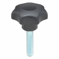 KIPP Hand Knob: 7 Point, Plastic w/ Steel Thread, M10 Thread, 45 mm Thread Lg, 50 mm Dia (MPN K0155.4101X45)