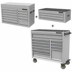 WESTWARD Rolling Cabinet Kit: 25 Drawers, Light Duty, Keyed, Gray / Unfinished. Key specifications — attr1116680: Silver; attr1116684: Ball Bearing; attr1116690: WESTWARD; attr1116659: Keyed; attr1116661: Rolling Tool Cabinet 45-1/4 in W x 18-7/8 in D x 40 in H.