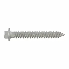 This hex-head concrete anchor screw is 1/4 in diameter and made from case-hardened steel with a Stalgard® finish for corrosion resistance. It is used for fastening into concrete, block, or brick in construction and structural applications. Supplied in a 1,000-piece pack.