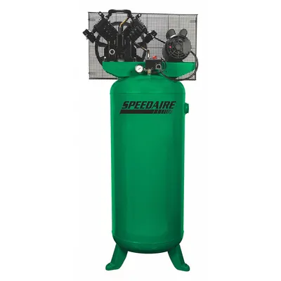 SPEEDAIRE Electric Air Compressor: 5 hp, 1 Stage, Vertical, 60 gal, 14.2 cfm, 135 psi - Splash Lubricated Stationary Electric Air Compressors