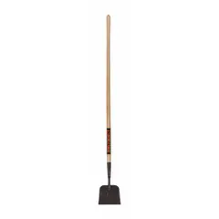Floor scraper with a stiff, square steel blade and a hardwood handle. Standard end and straight configuration. Used for removing flooring, adhesives, and debris from subfloors in renovation work.