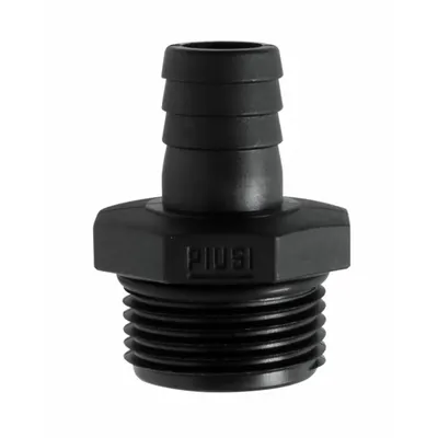 PIUSI Fitting: Coupling, Plastic, 1 in BSP, 90° Outlet Angle, EPDM - Fittings for DEF Transfer Pumps