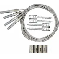 Suspension Kit: 10 ft Cable Lg, WC4 Cable Size, 3/8 in Fitting Size, Threaded Stud, Cable Lock (MPN 32034)