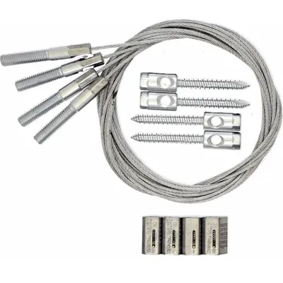 DURODYNE Suspension Kit: 10 ft Cable Lg, WC4 Cable Size, 3/8 in Fitting Size, Threaded Stud - Struts and Mounting Kits
