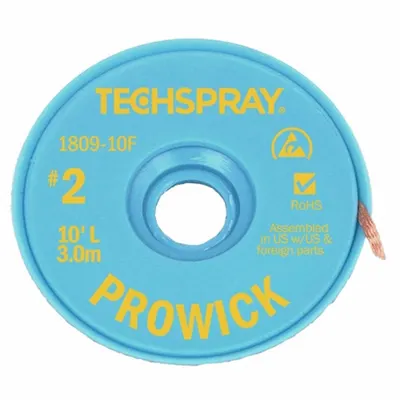 TECHSPRAY 1809-10F Rosin Flux Desoldering Braid - Rosin Flux Desoldering Braids